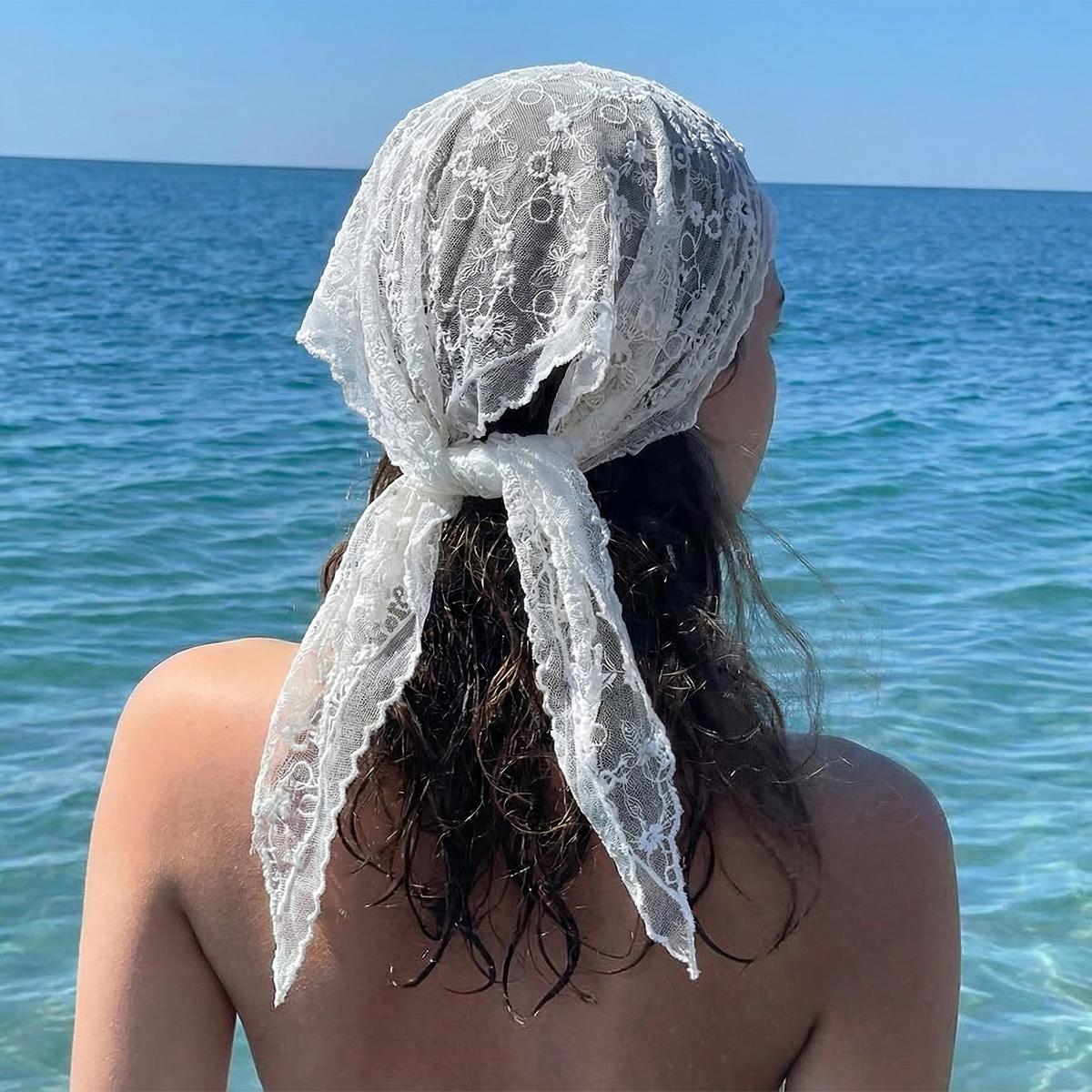 Women Accessories Photos - Women Tassel Wrap Shawl Flower Lace