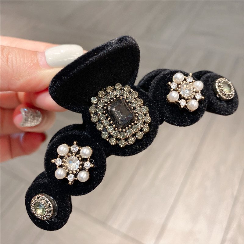 Women'S Winter Accessories Set - Korean Winter Hair Accessory Black Velvet
