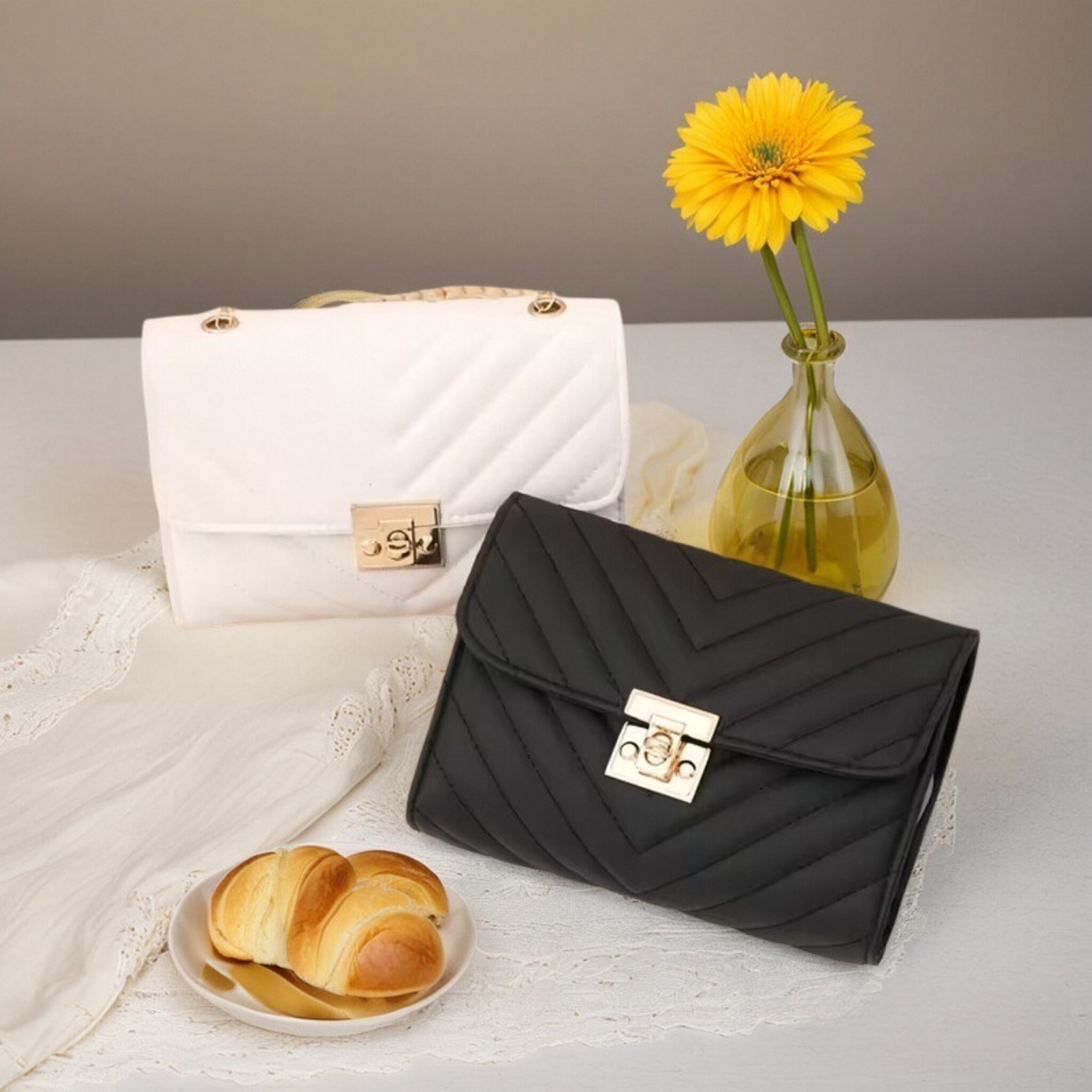 Women'S Accessories Louis Vuitton - Luxury V-Chevron Quilted Chain Bag Retro
