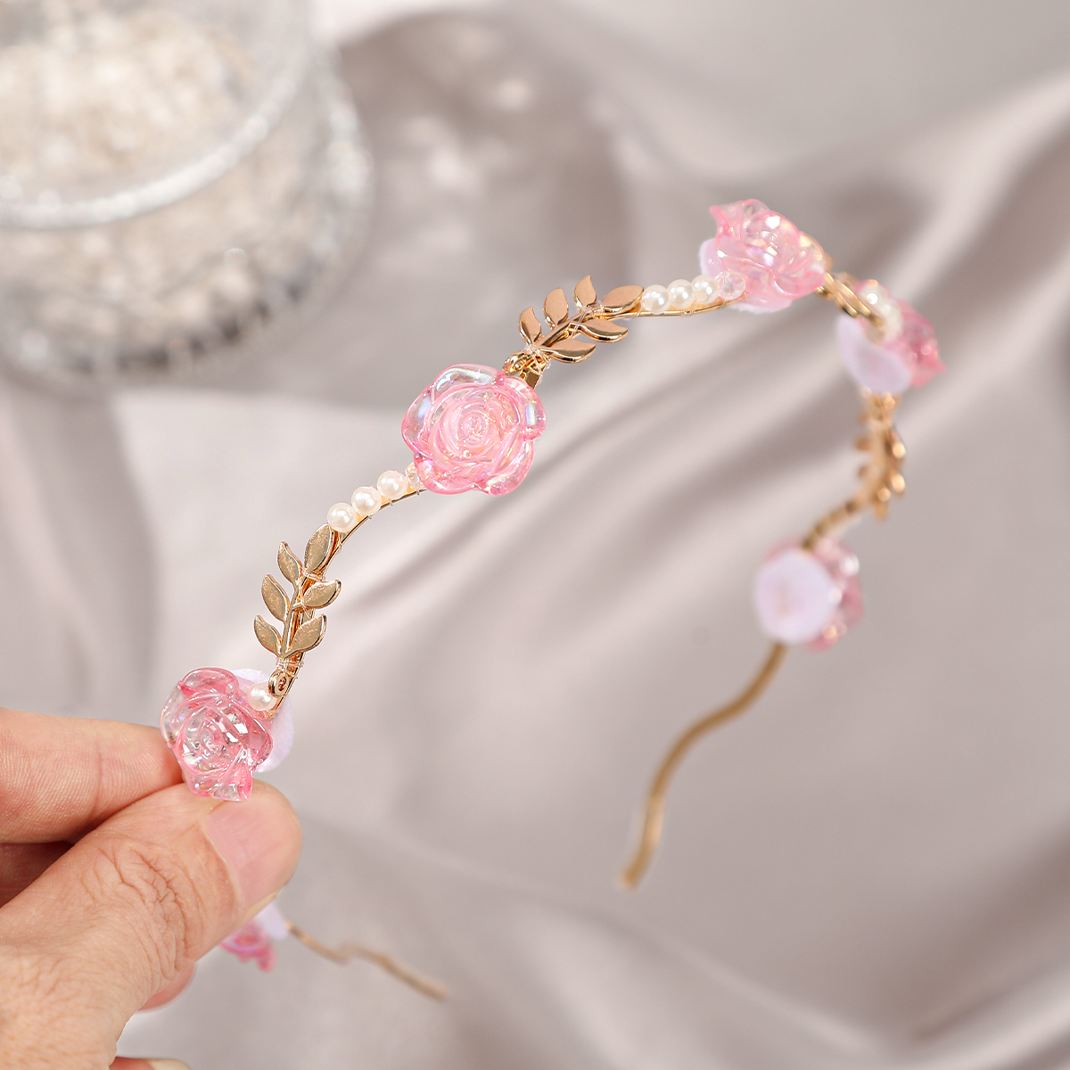Women Accessories Photos - Resin Rose Leaf Headband Hair Hoops
