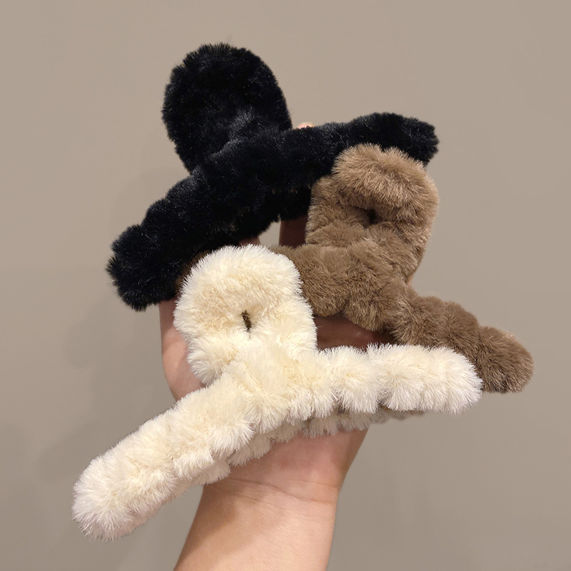 Women'S Winter Accessories Set - Molans Large Plush Hair Claw Shark