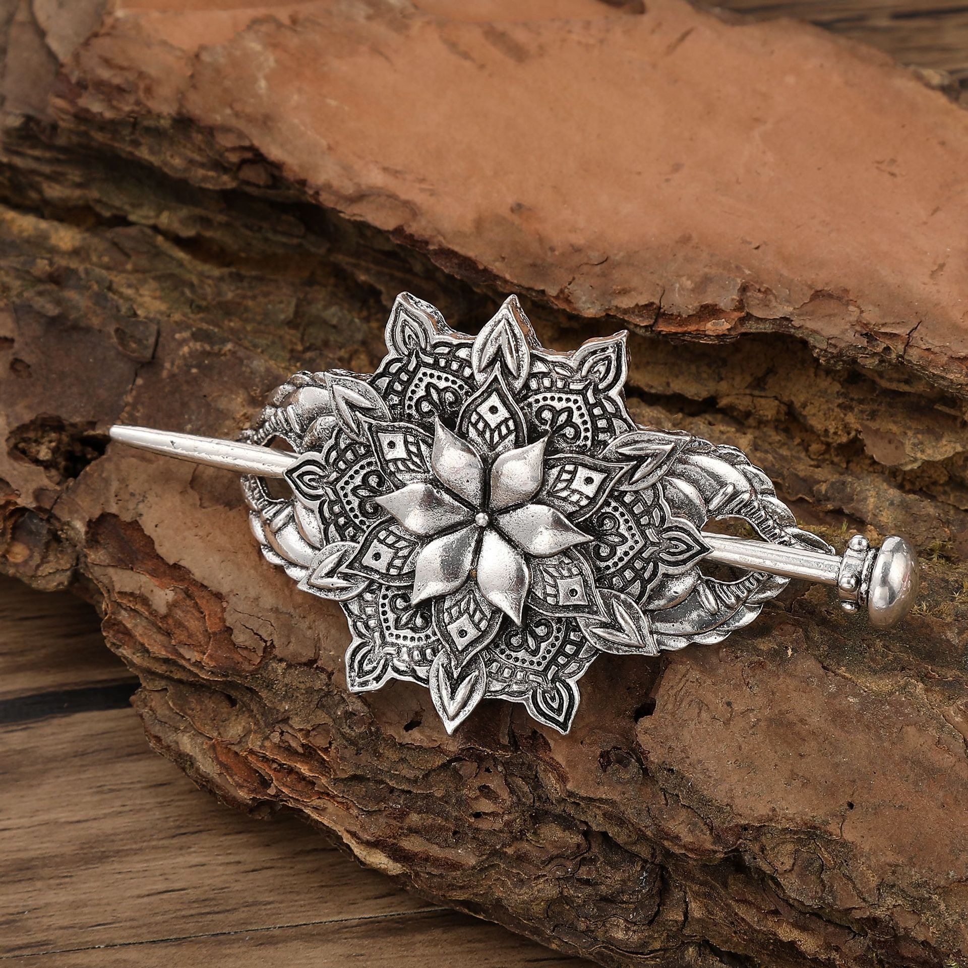Women'S Viking Accessories - 1pc Scandinavian Retro Popular Flower Hairpin