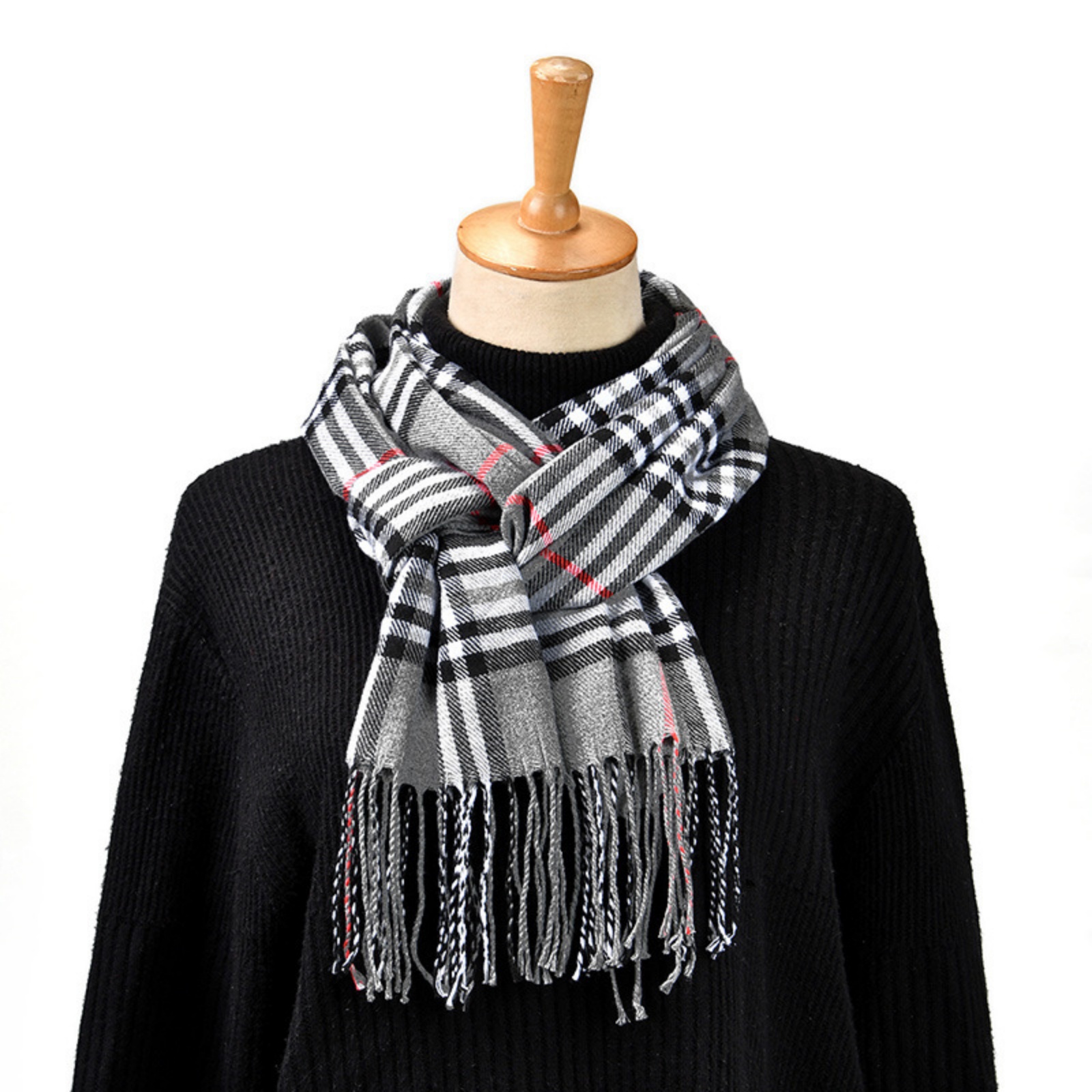 1PCPlaid Scarf Tassel Design C - Women'S Winter Accessories Set recension och pris