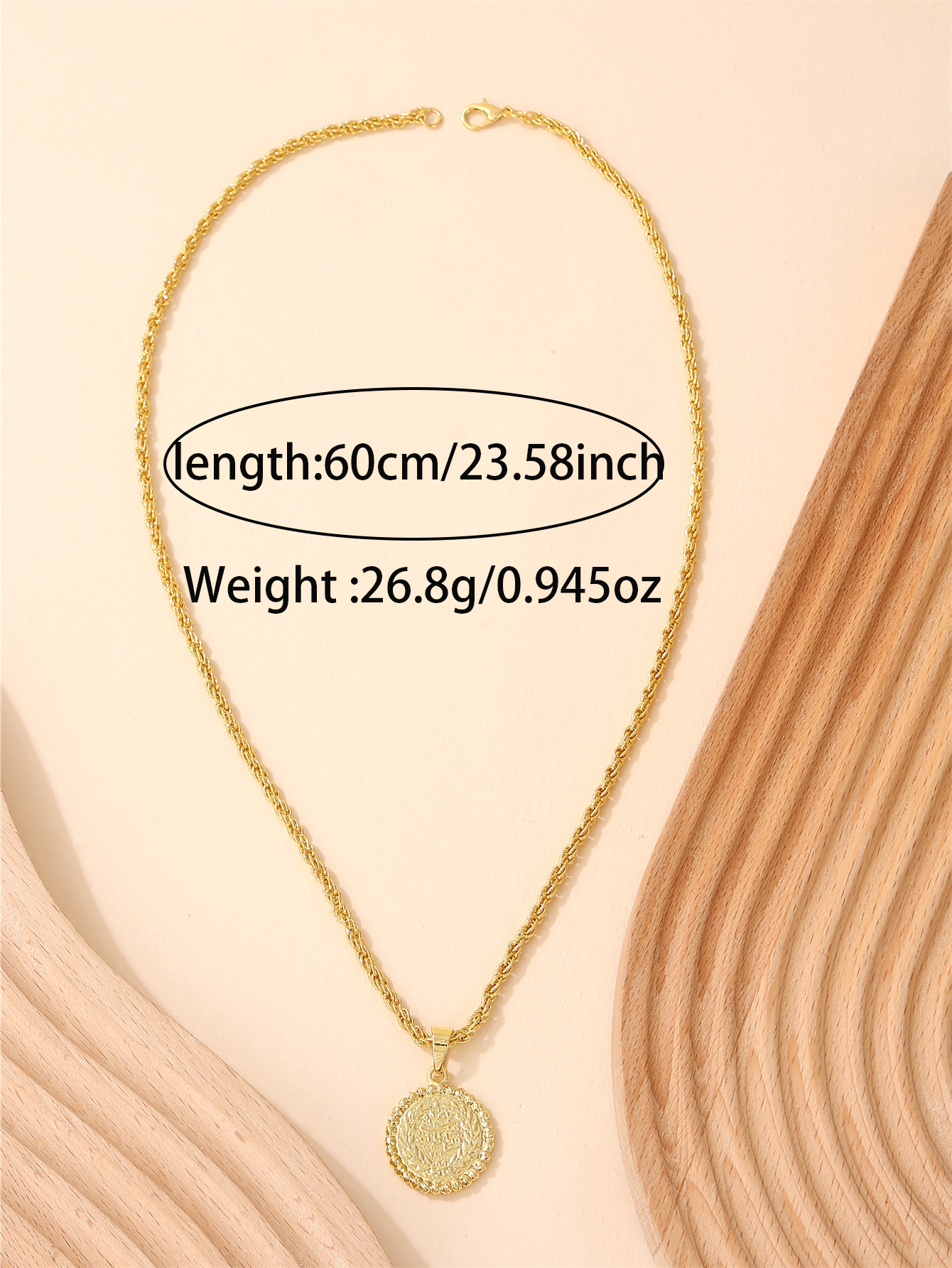 Delicate Minimalist 18K Gold-P - Coin Necklace Delicate recension och pris
