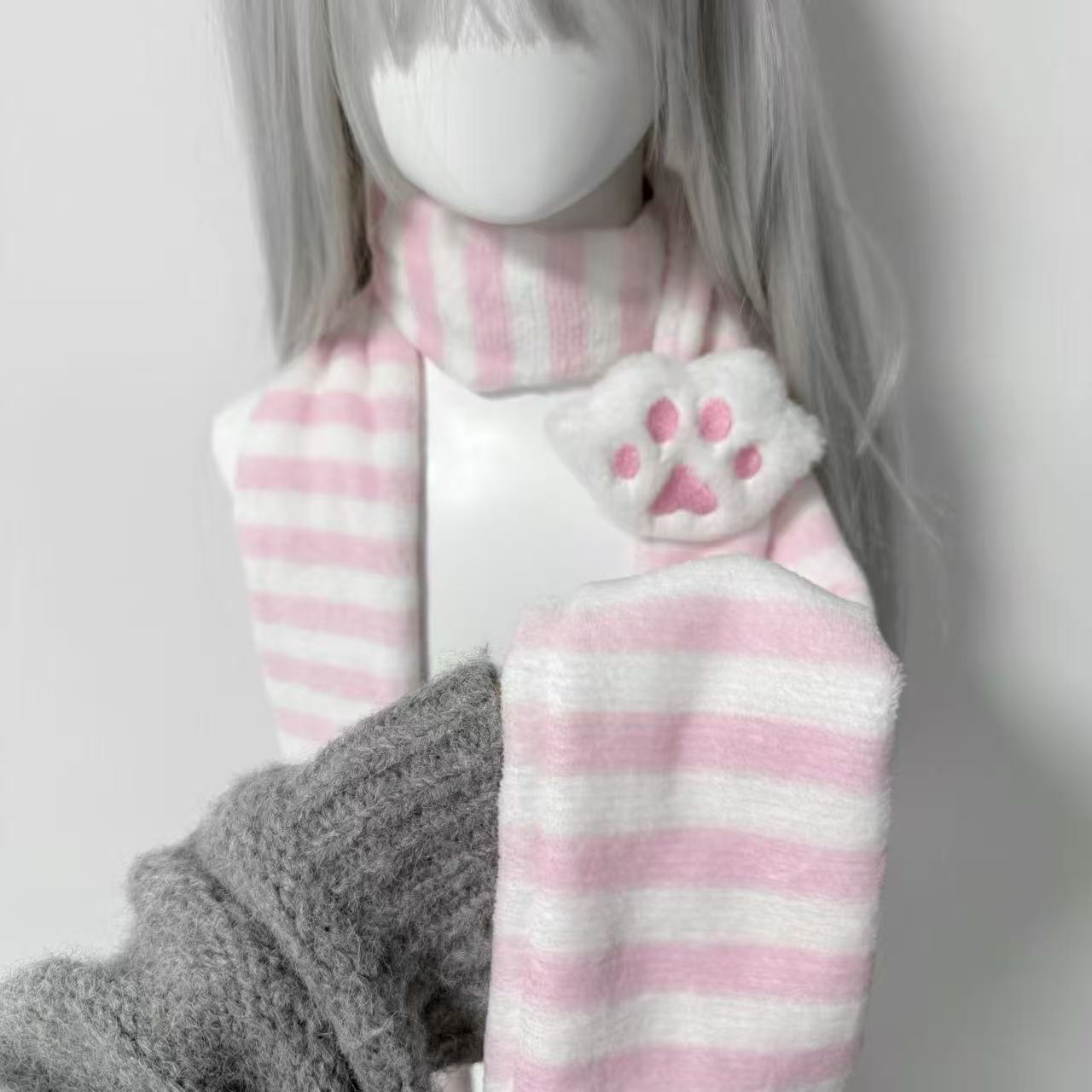 Kawaii Kniied Scarf Cat Paw De - Women'S Winter Accessories Set recension och pris