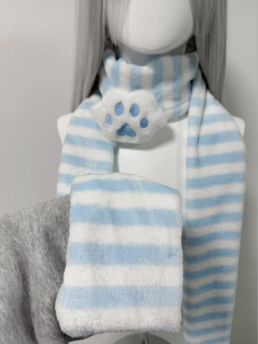Kawaii Kniied Scarf Cat Paw De - Women'S Winter Accessories Set recension och pris
