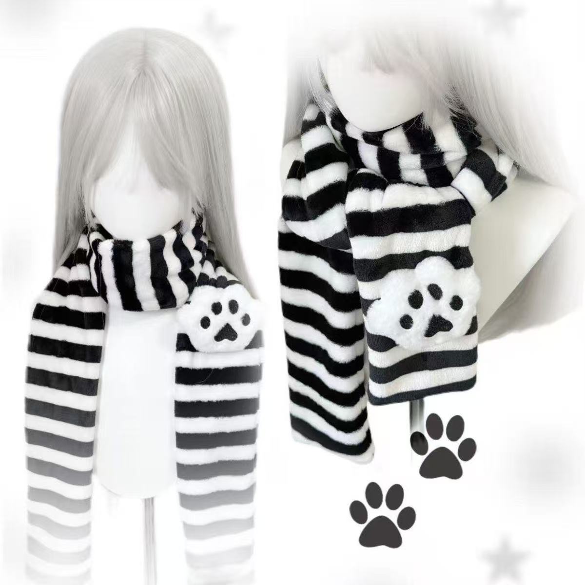 Kawaii Kniied Scarf Cat Paw De - Women'S Winter Accessories Set recension och pris