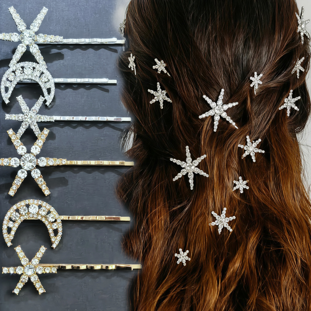 3/4 pcs set Crystal Star Hairp - Women'S Accessories List recension och pris
