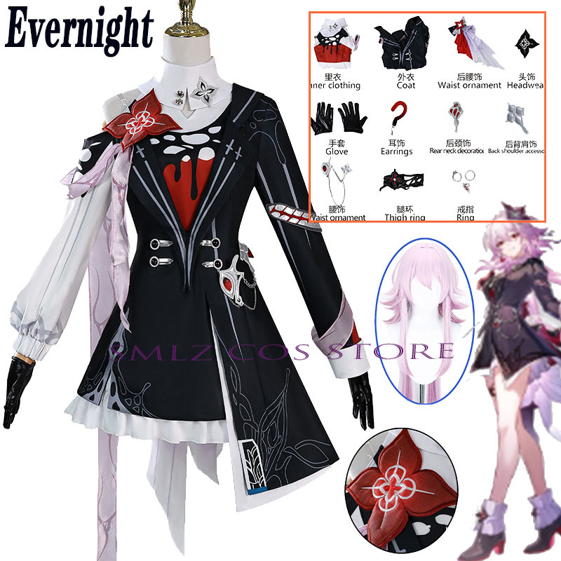 Newly Evernight Cosplay Honkai - Women'S Anime Accessories recension och pris