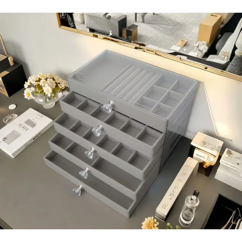 New 7 Layers Gray Jewelry Stor - Women Accessories Drawer recension och pris
